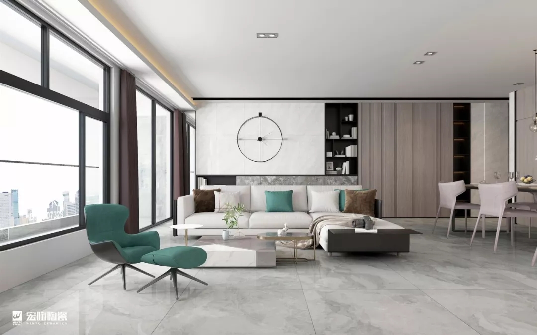 hjc888黄金城客厅 900×1800mm大板瓷砖效果图