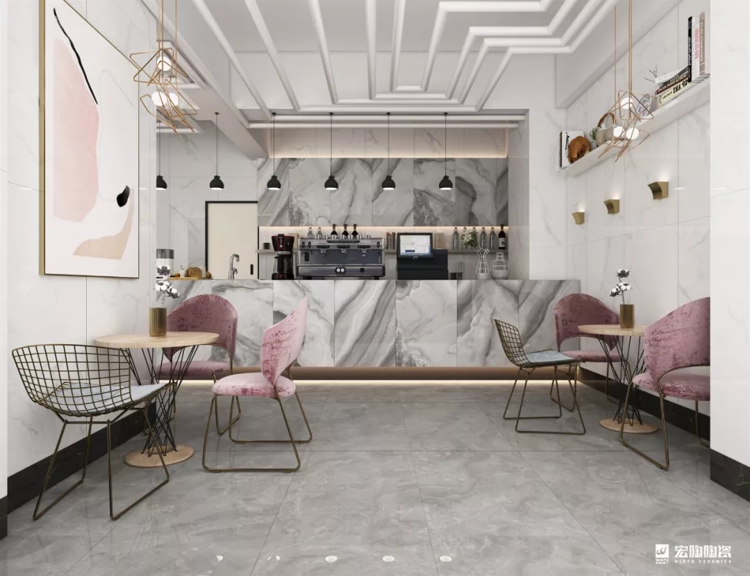 hjc888黄金城餐厅森系瓷砖效果图