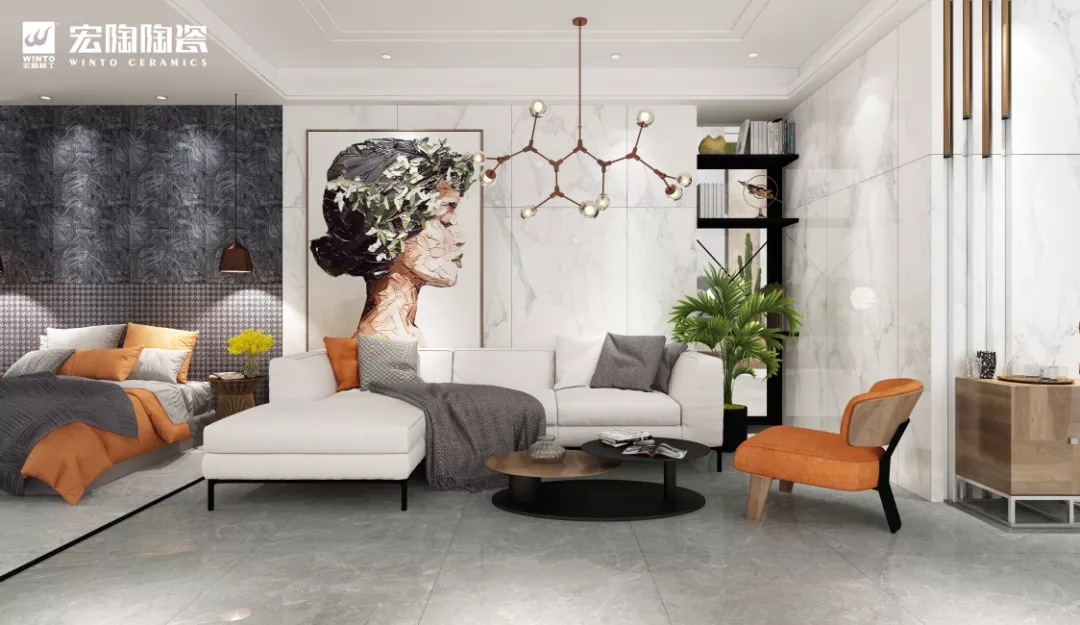 hjc888黄金城TPGW157205白瓷砖地砖装修效果图