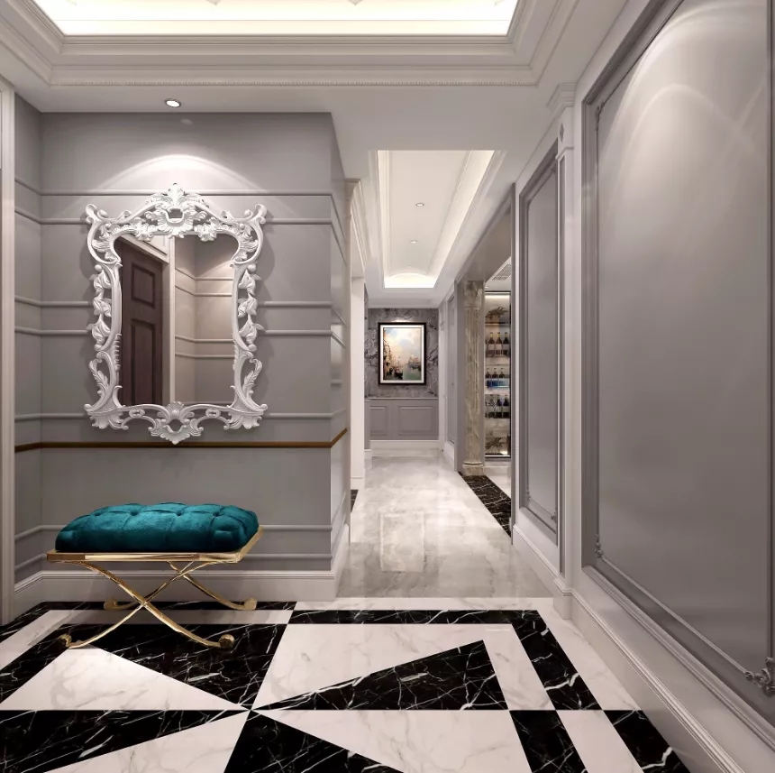 hjc888黄金城和地砖装修玄关和客厅效果图