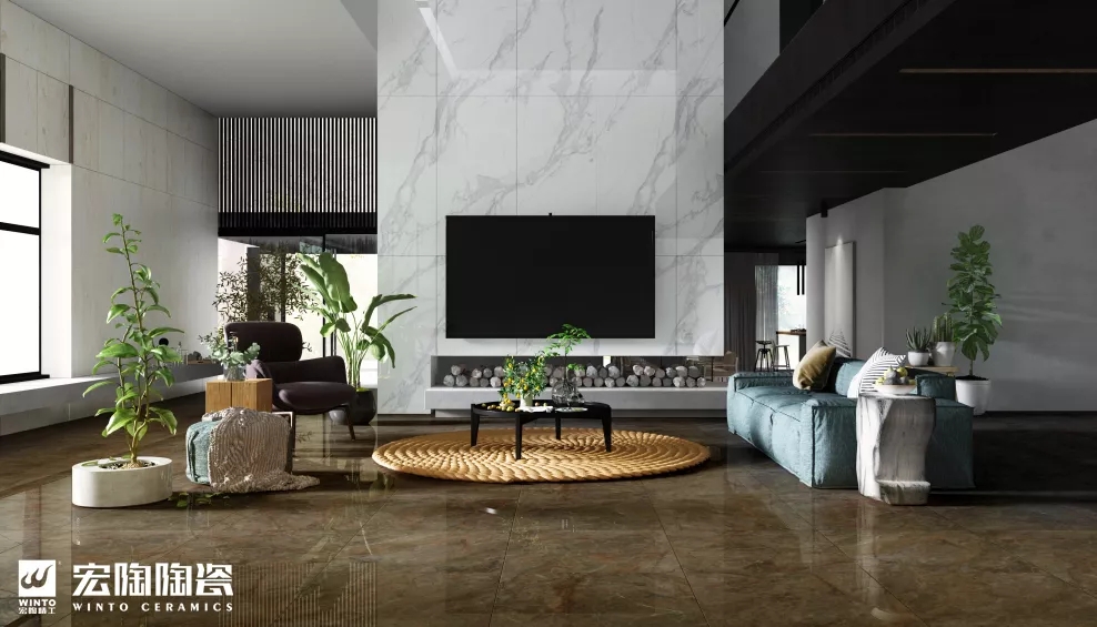 hjc888黄金城通体瓷砖和地砖效果图