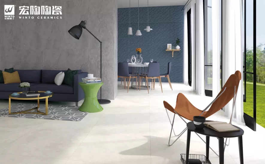 hjc888黄金城北欧气概客厅瓷砖地砖花型效果图