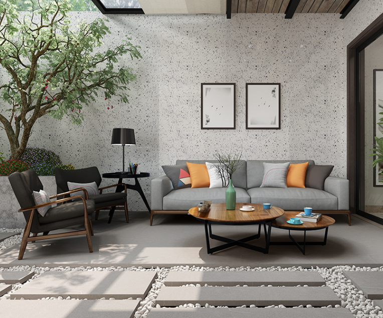 hjc888黄金城陶瓷岩板地砖装修效果图