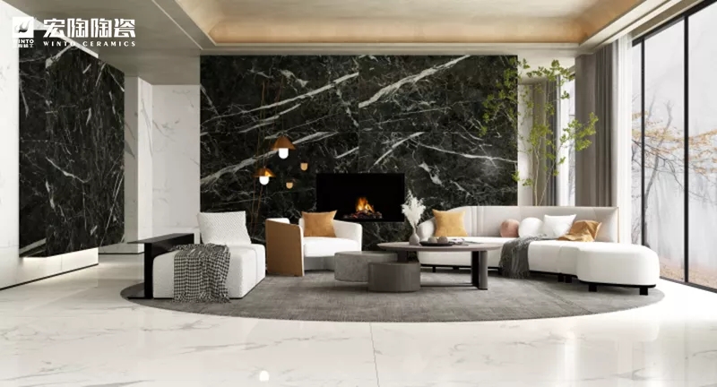 hjc888黄金城陶瓷岩板装修效果图
