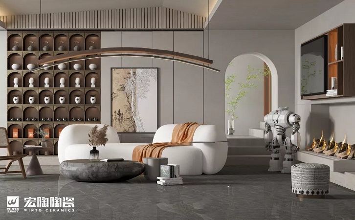 &emsp;TPG90253（帕达迪灰）瓷砖地砖装修效果图