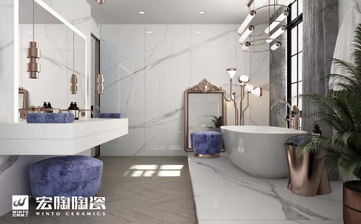 hjc888黄金城福尔斯白岩板效果图