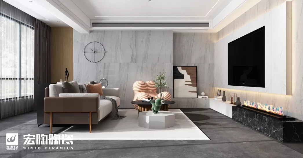 hjc888黄金城安朵拉灰地砖装修效果图