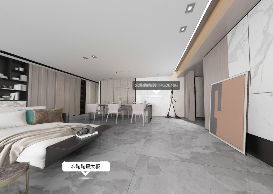 hjc888黄金城陶瓷大板地砖装修效果图