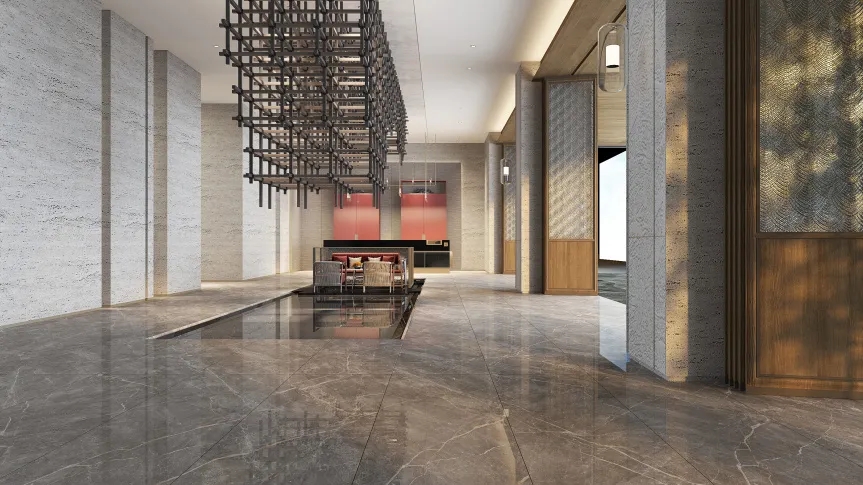 hjc888黄金城地砖卡金灰装修效果图