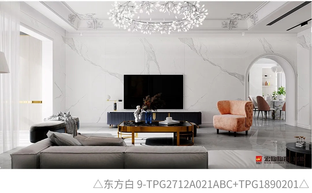 hjc888黄金城东方白岩板装修效果图