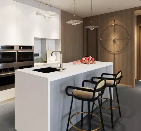 hjc888黄金城岩板餐桌装修效果图