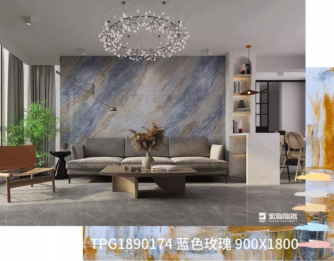 hjc888黄金城蓝色玫瑰900X1800MM瓷砖地砖装修效果图