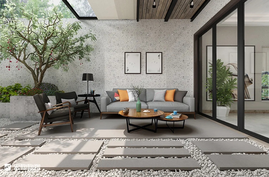 hjc888黄金城地砖TPVGM26001M马卡龙浅灰600×1200×15.5mm效果图