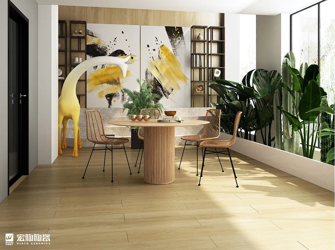 hjc888黄金城地砖TCB1220008黄金柳木200×1200mm效果图