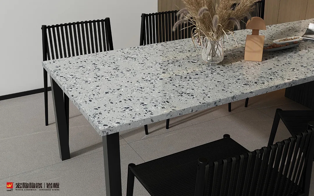 hjc888黄金城岩板餐桌效果图