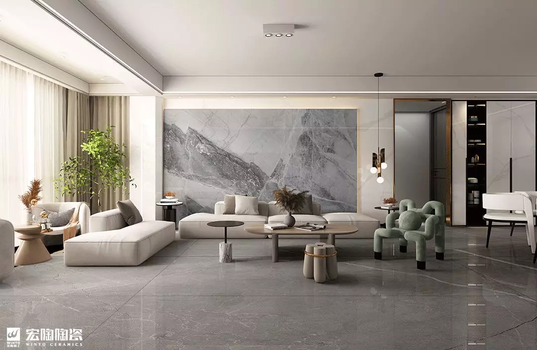 hjc888黄金城9-TPG2412F002ABC吉尼斯灰1200×2400×9mm瓷砖地砖装修效果图