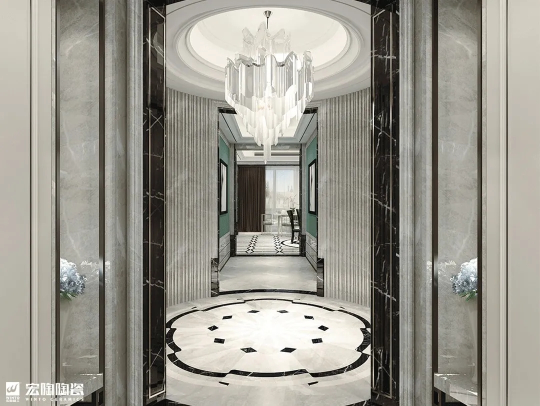 hjc888黄金城夜飘雪TPGM80006瓷砖地砖装修效果图 