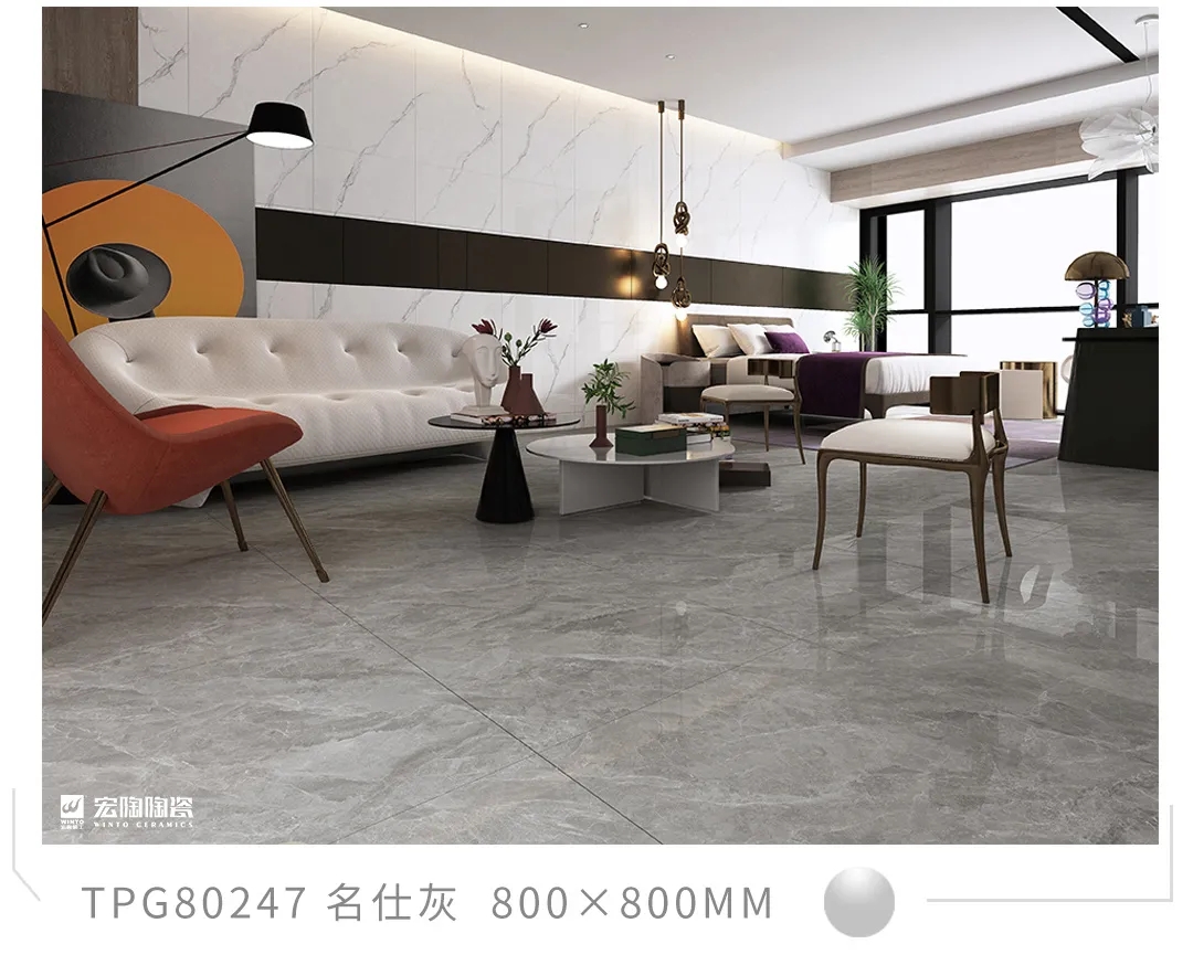 hjc888黄金城TPG80247瓷砖地砖600x1200MM名仕灰效果图