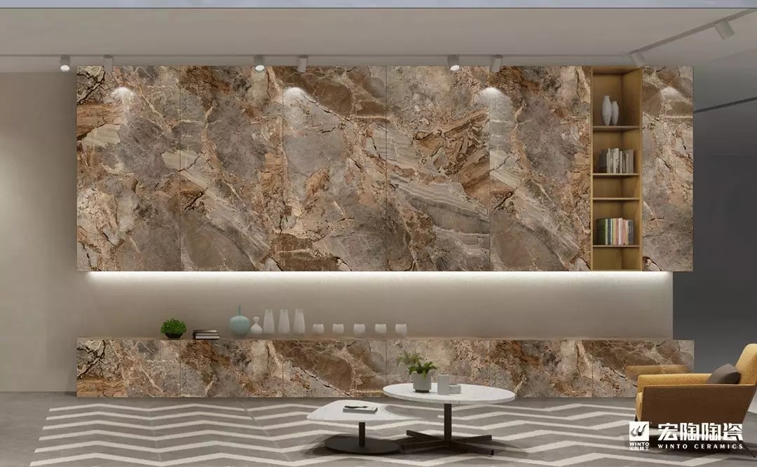 hjc888黄金城地砖900x1800mm陶瓷大板装修效果图