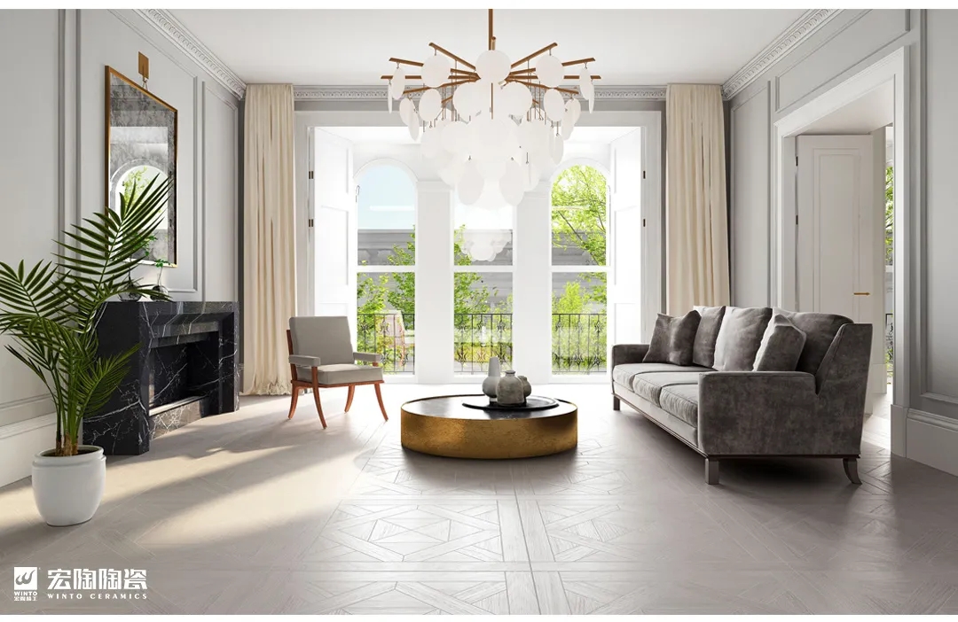 hjc888黄金城TCB1220010雪松木地砖装修效果图