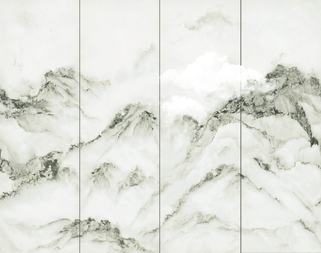 hjc888黄金城大规格800×2600mm岩板4片连纹图