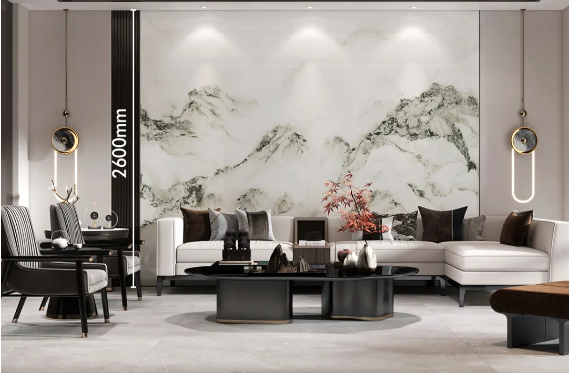 hjc888黄金城800×2600mm岩板新中式效果图