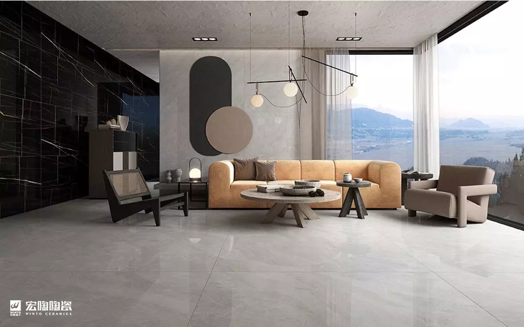 hjc888黄金城750x1500mm质感系列陶瓷大板效果图