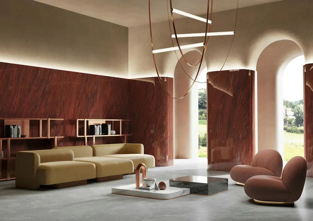 hjc888黄金城波尔多红瓷砖装修效果图