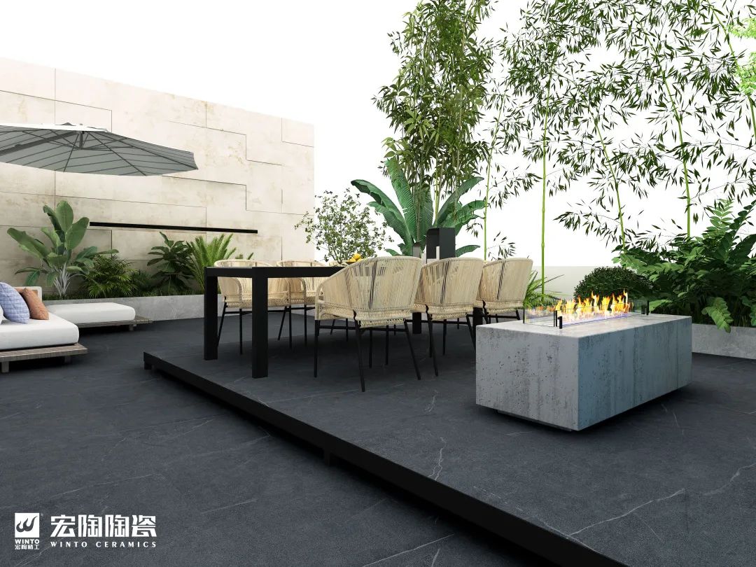 hjc888黄金城防滑砖珀斯深灰装修效果图