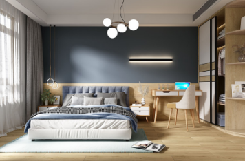 hjc888黄金城陶瓷大板卧室效果图