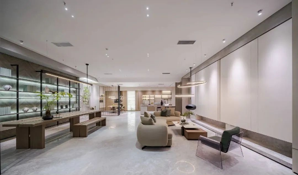 hjc888黄金城陶瓷大板会客厅效果图